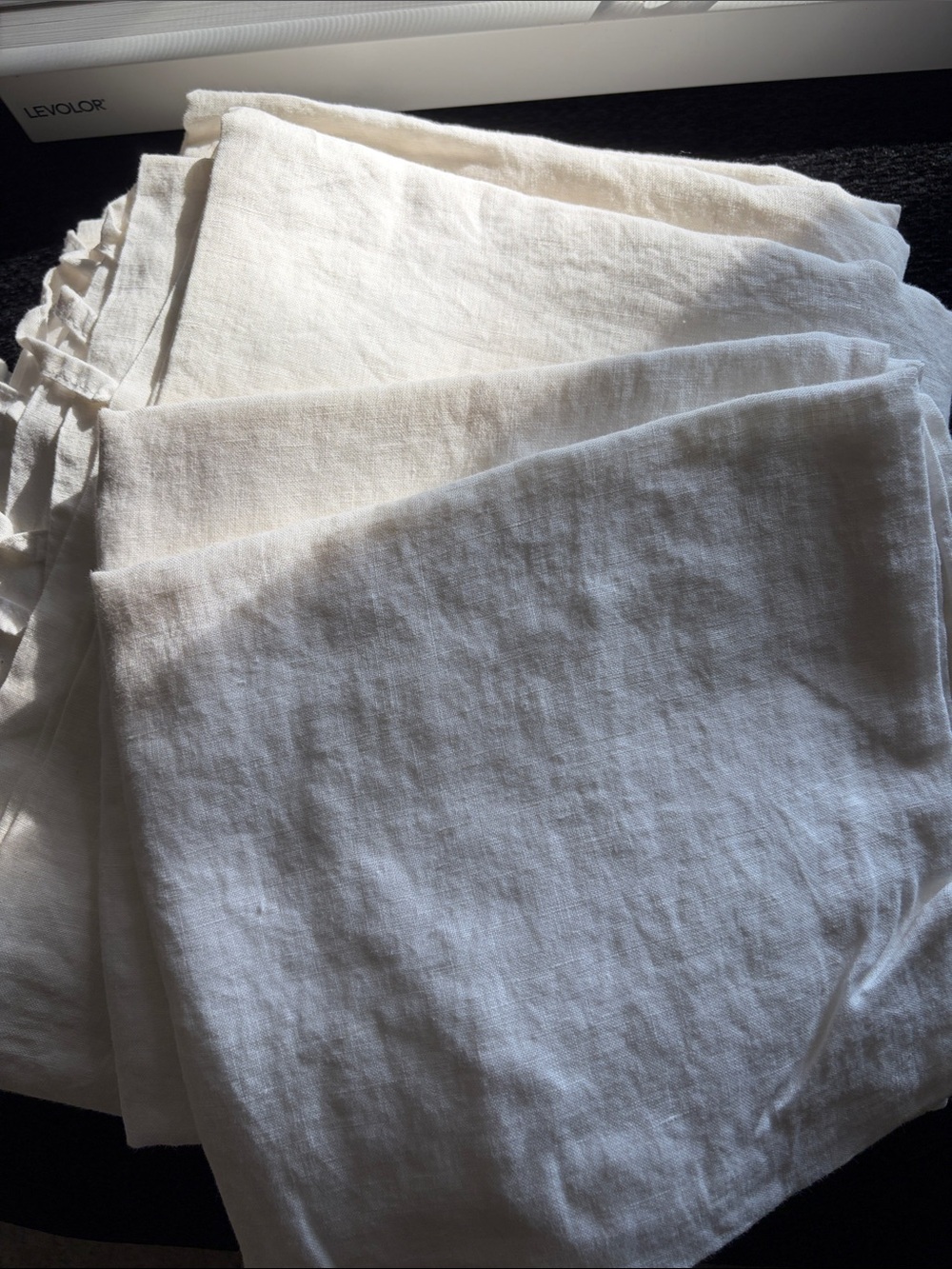 IKEA Classic White Linen Duvet Cover & Shams - king size; like new